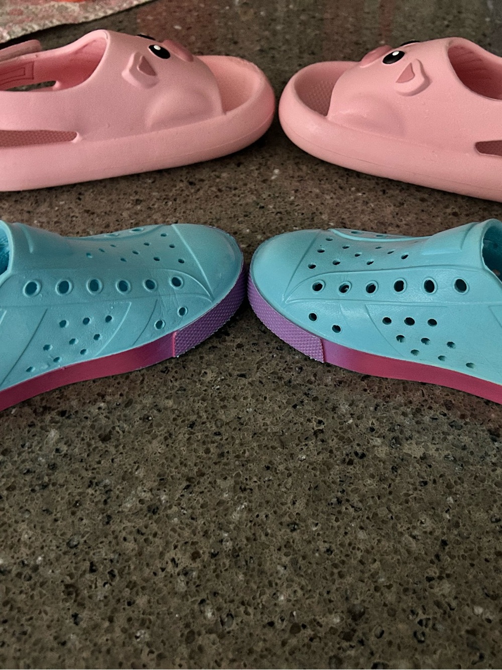 Kids Pink and Light Blue Slip-On Sandals - Cute Animal & Breathable Clog Styles